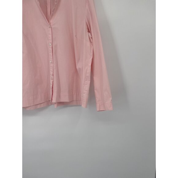 J.Jill Womens Light Pink Button-Front Long Sleeve Blouse Size Large  Cotton - Picture 2 of 5